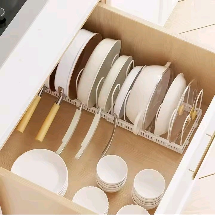 Expandable Pot & Lid Organizer Rack