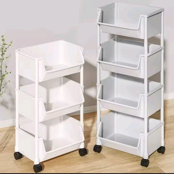 Multi-Layer Rolling Storage Cart (3–5 Tier)